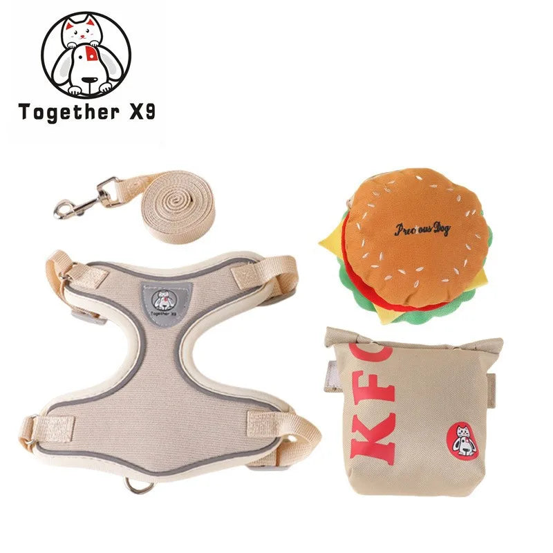 New Products Factory Direct Sale Hamburger Harness Pet Supplies Dog Leash Reflective Chain Wholesale